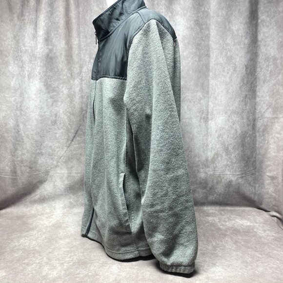 Starter Mens 2XL Grey Black Full-Zip Fleece Jacket With Pockets - Picture 2 of 10